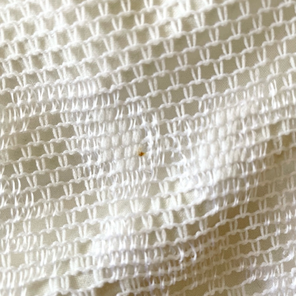 Vintage Boho Fringe Open Weave Triangle Shawl - image 4